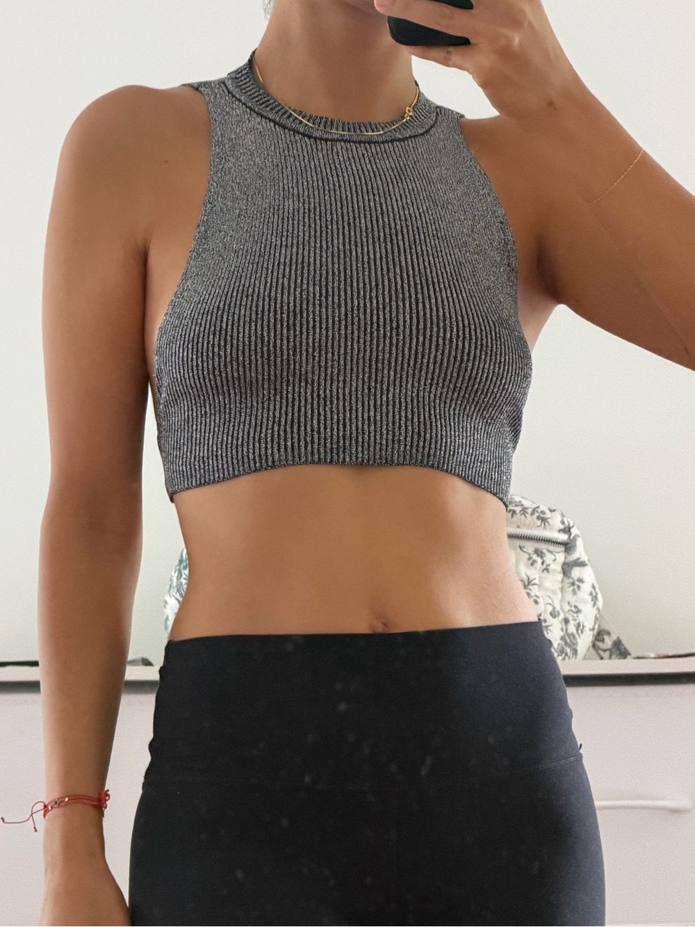 Zara Sparkly Knit Crop Top